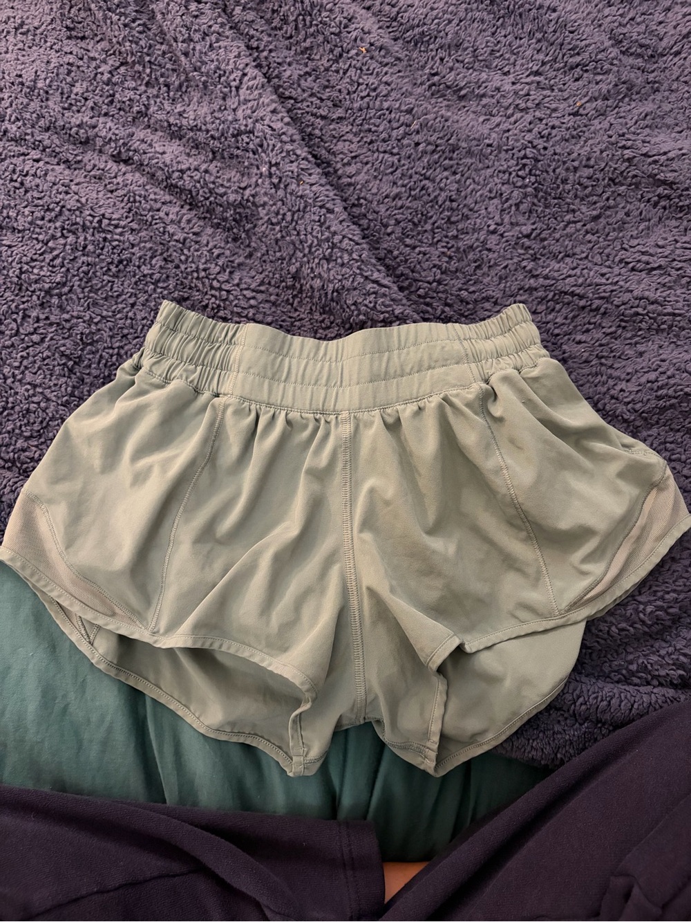 Lululemon Women’s Sage Green Athletic Shorts with Elastic Waistband